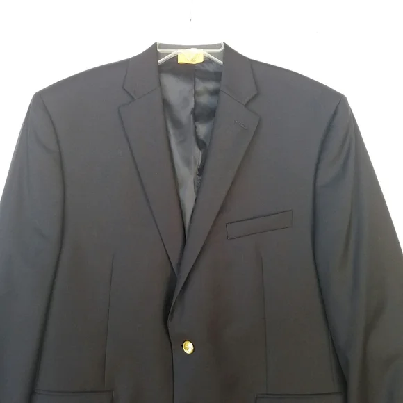 Ralph Lauren Wool Sport Coat Blazer 44R Navy Embossed Gold Buttons Like … - Picture 14 of 16